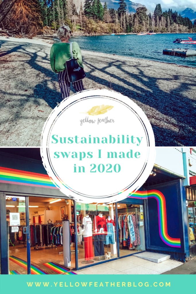 sustainability swaps 2020 yellow feather blog pin 1