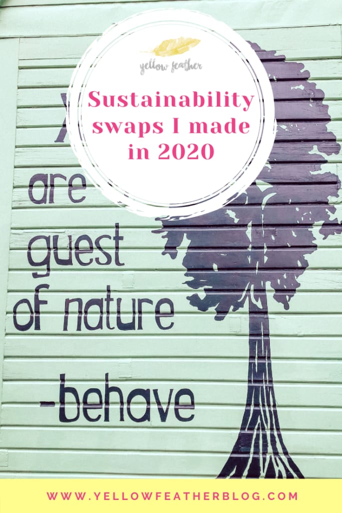 sustainability swaps 2020 yellow feather blog pin 2