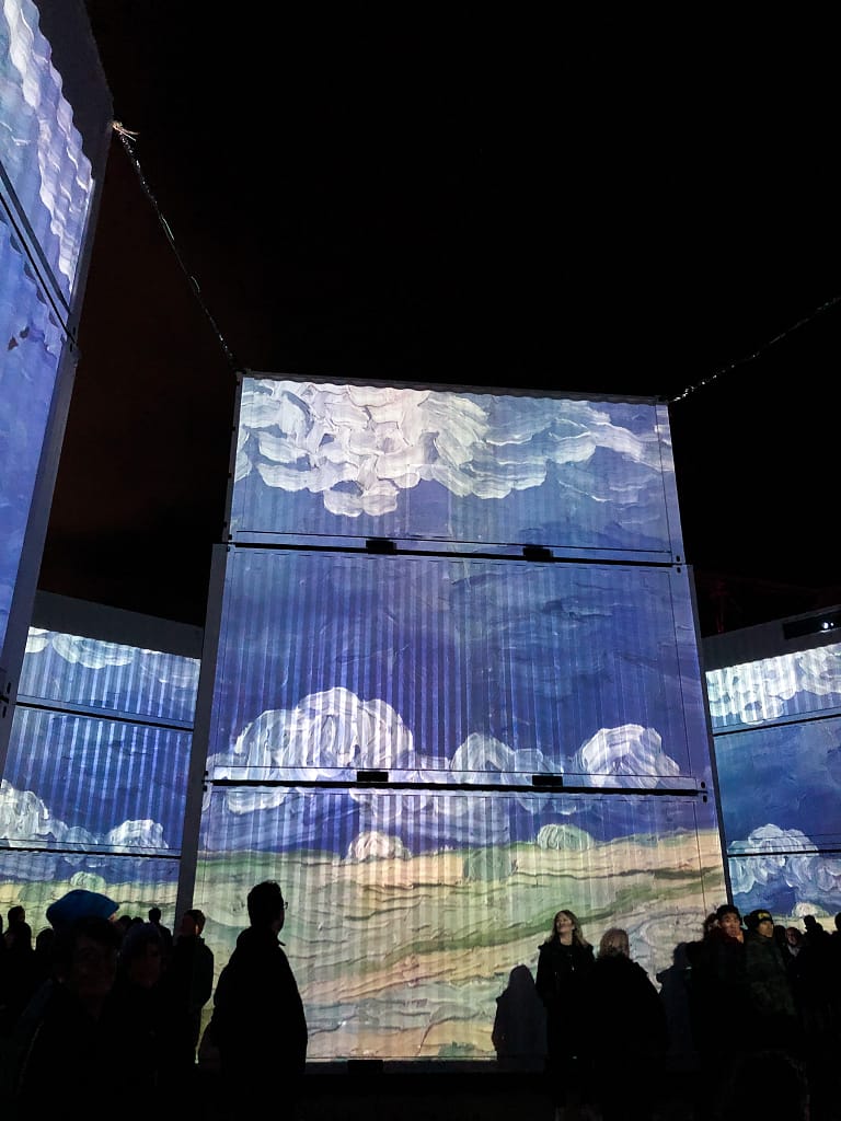 van gogh alive shipping container projections wellington